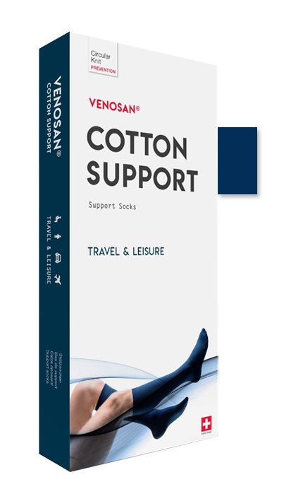 VENOSAN COTTON SUPPORT Chaussettes M navy 1 paire | Compression
