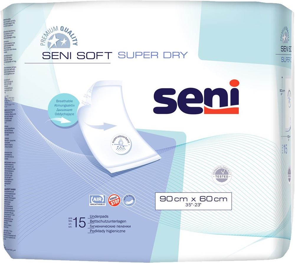 SENI Soft Super Dry Alèses 90x60cm 15 pièces | Protection Lit