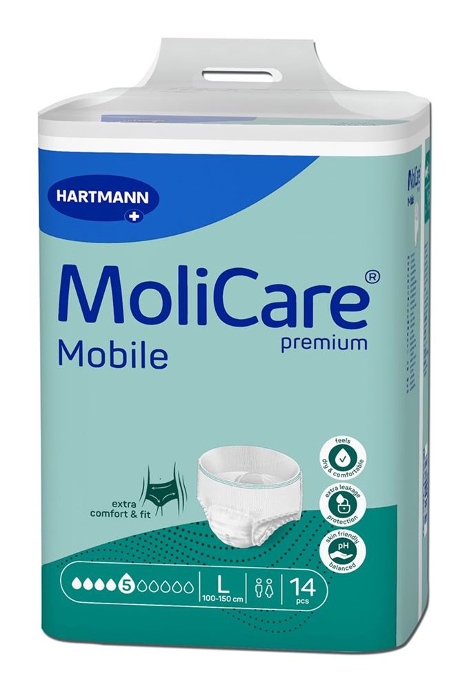 MOLICARE Mobile 5 L Protections 14 pièces | Absorption