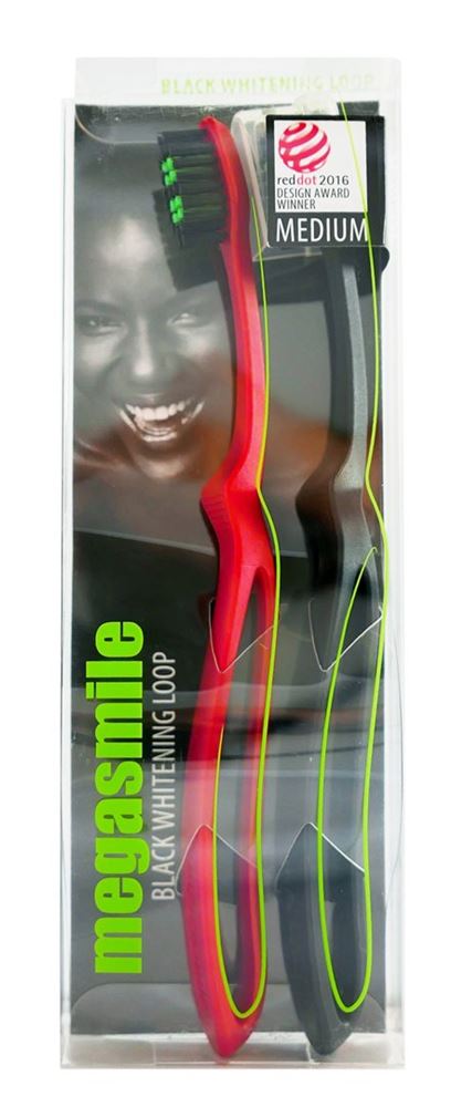MEGASMILE Black Whitening LOOP Brosse à Dents | Blanchiment