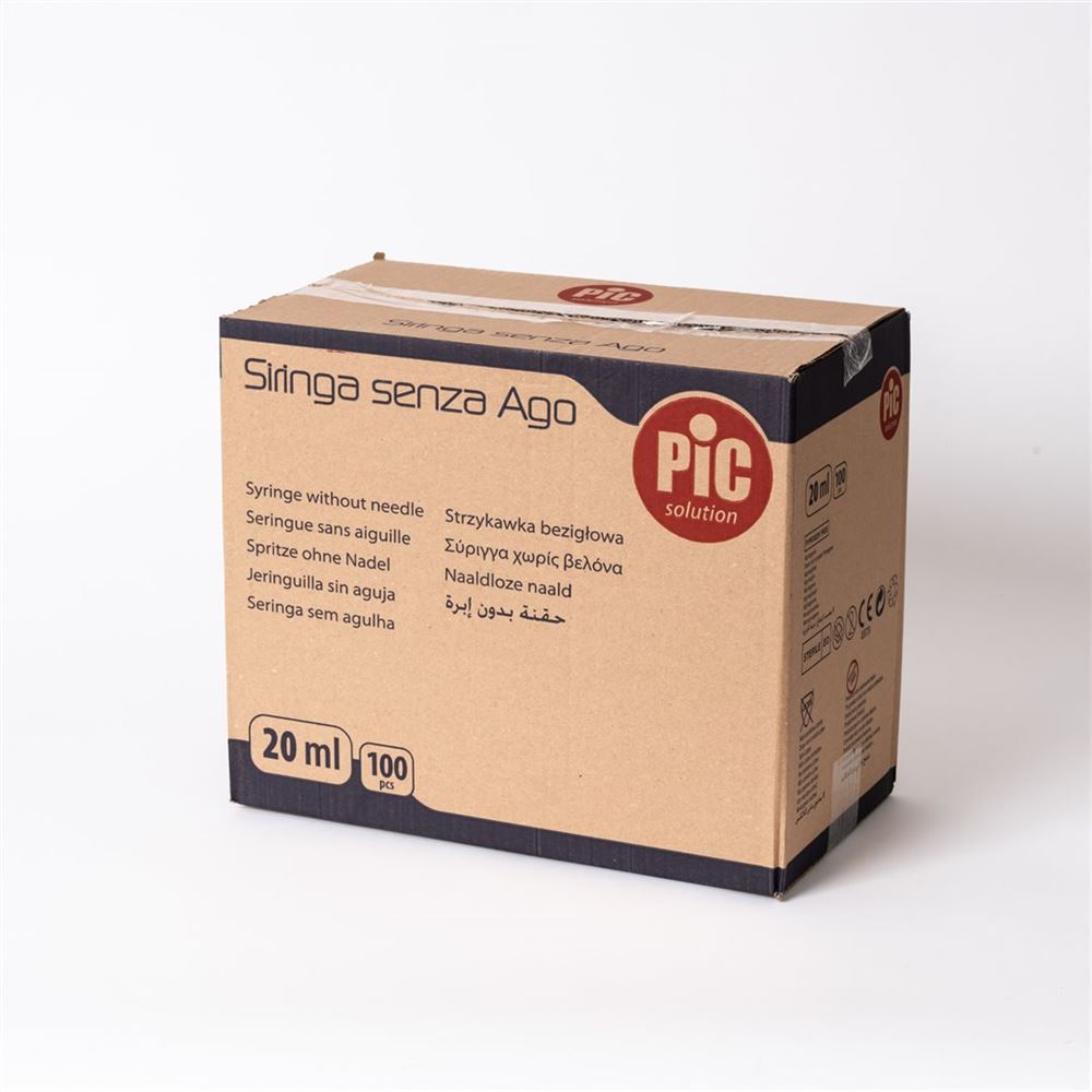 PIC SOLUTION Seringue 20ml LL 100 pièces | Usage Unique