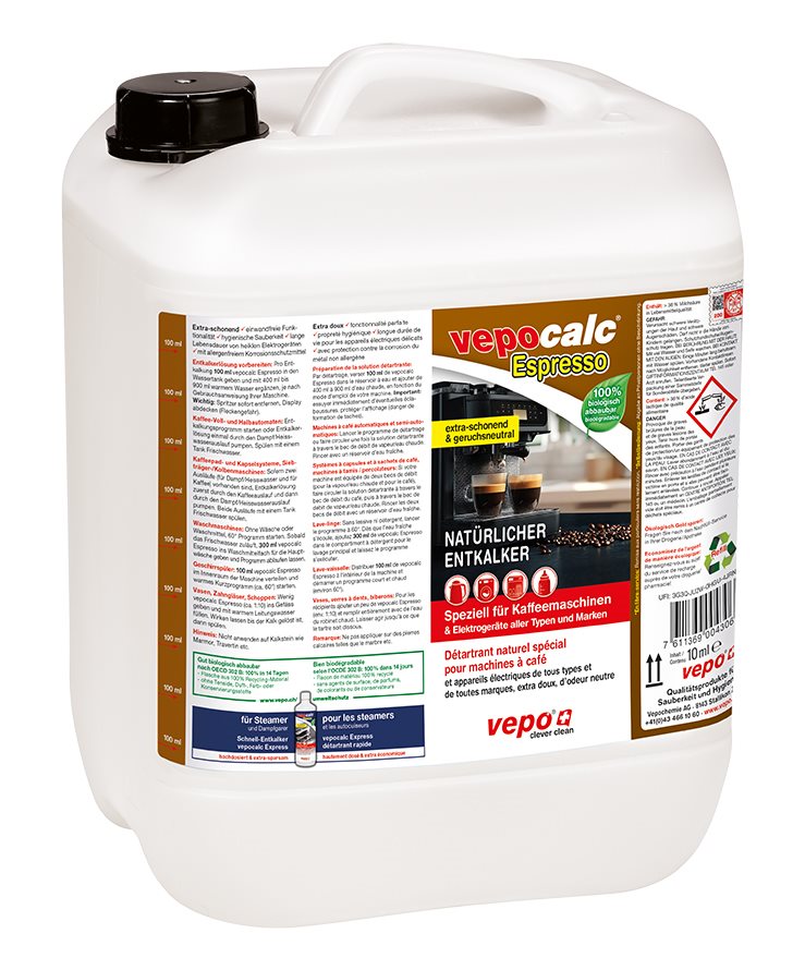 VEPOCALC Détartrant Naturel Espresso 10L | Entretien