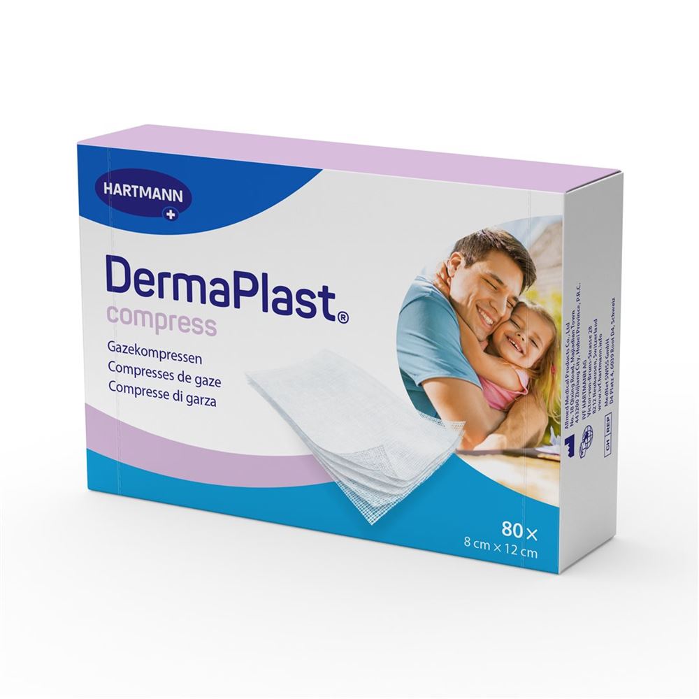 DERMAPLAST Compress Compresses 8x12cm | 80 pièces