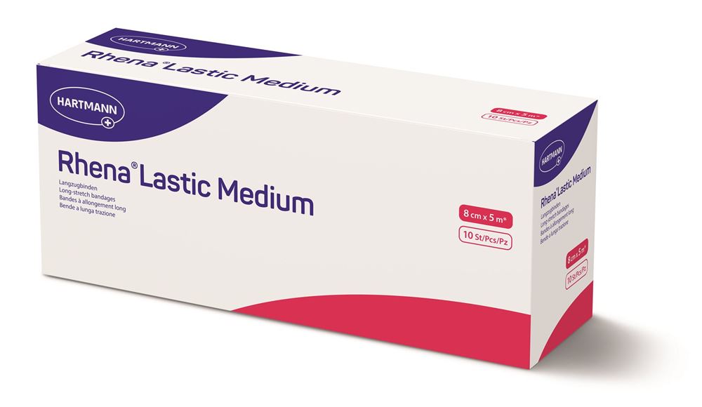 RHENA Lastic Medium Bandage 8cmx5m | 10 pièces
