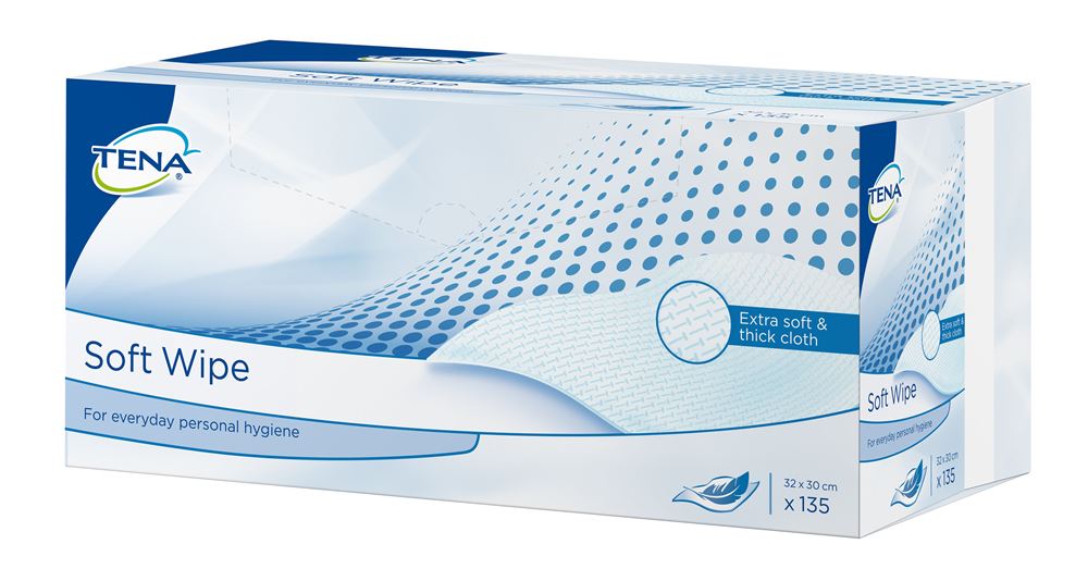 TENA Soft Wipe 30x32cm Lingettes 135 pièces | Grande Taille