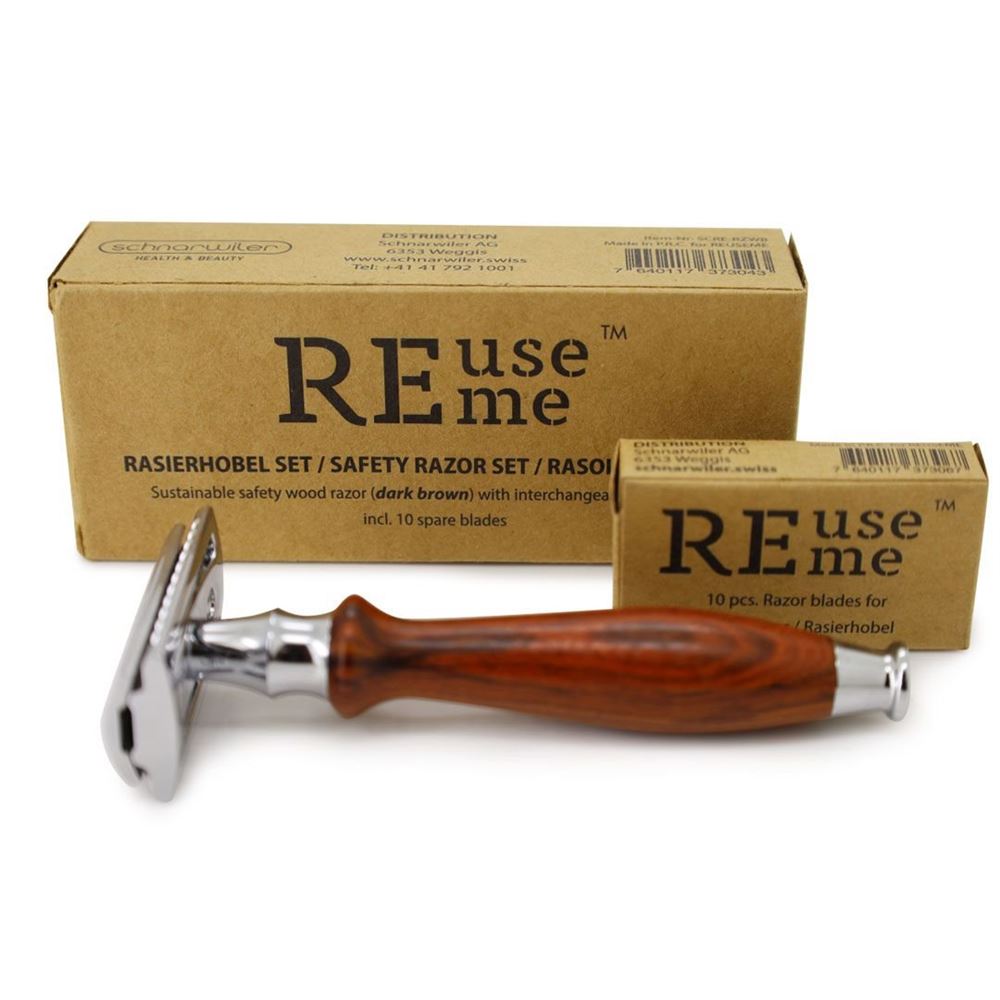 REUSEME Rasoir Bois Foncé | Lame Acier