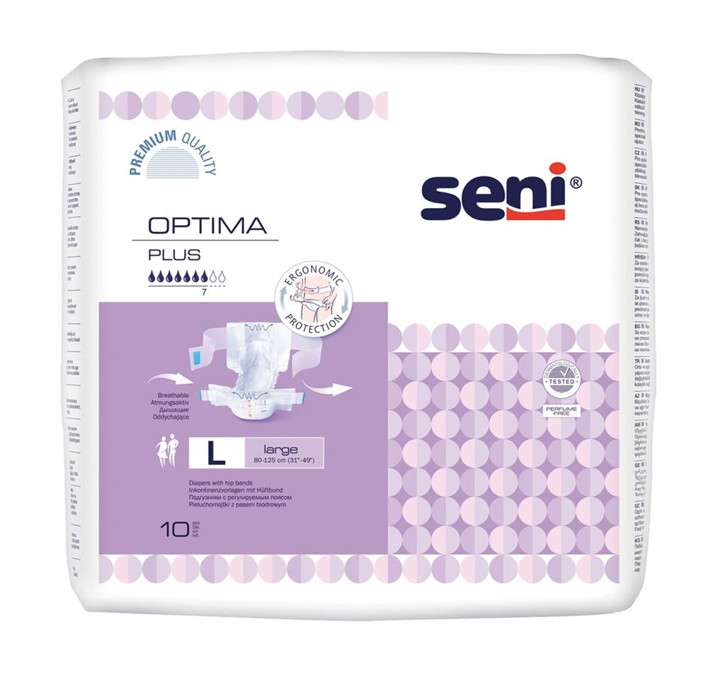 SENI Optima Plus Changes Comp L Protections 10 pièces | Absorption