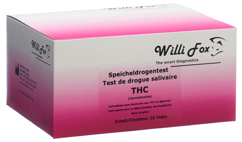 WILLI FOX THC Test Speichel 10 pièces | Détection rapide