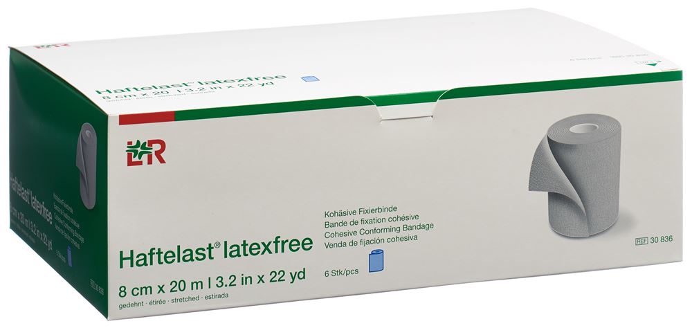 HAFTELAST Bandage Cohesif 8x20cm Bleu 6p | Fixation