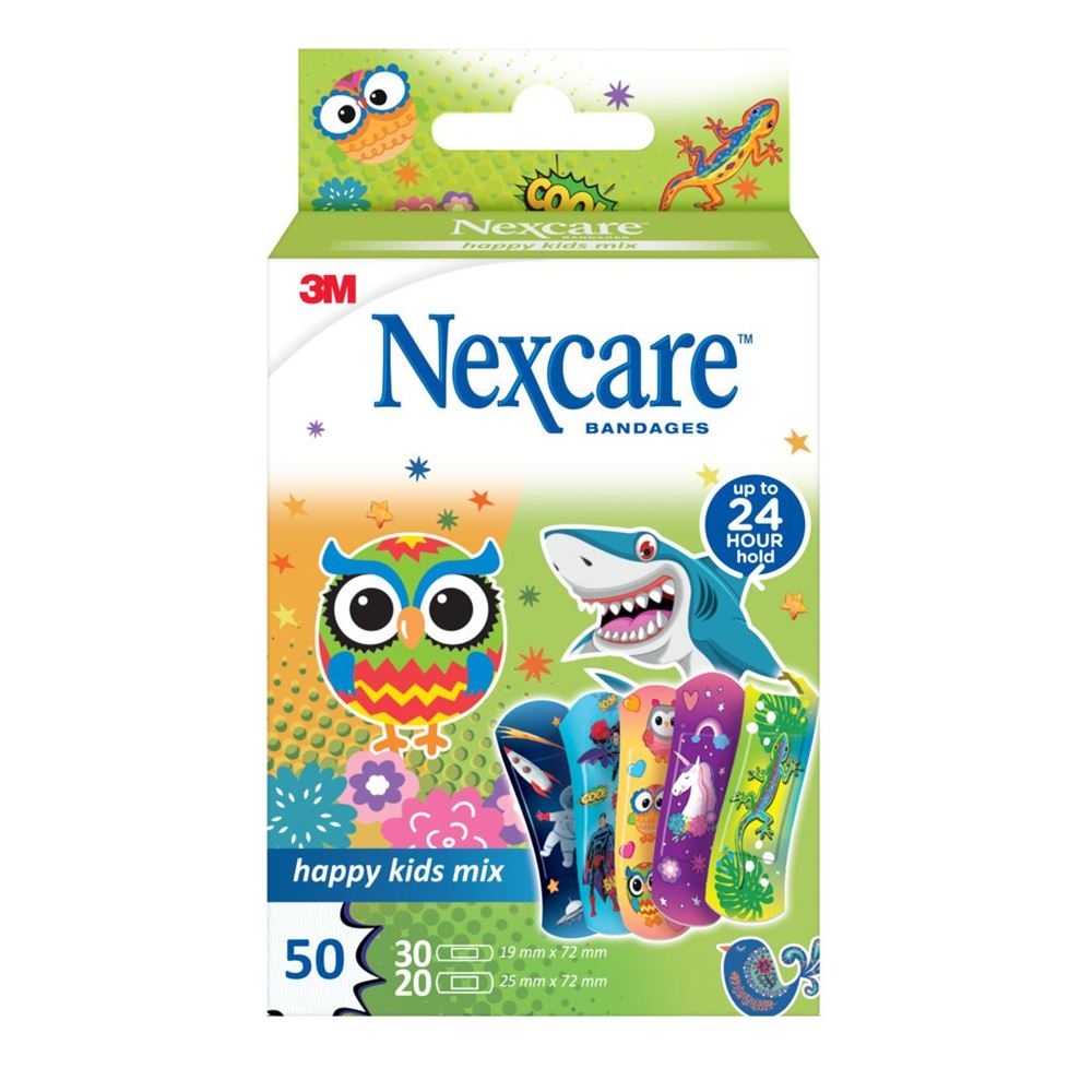 3M NEXCARE Happy Kids Pansements | 50 pièces