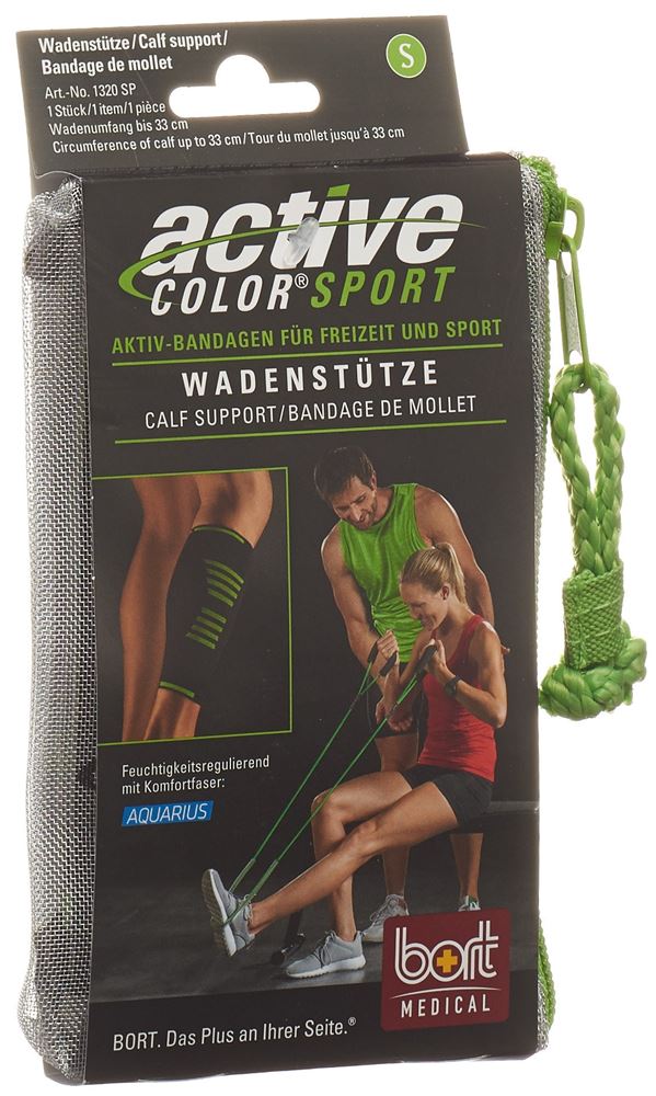 BORT ActiveColor Sport Mollet S Noir/Vert | Soutien