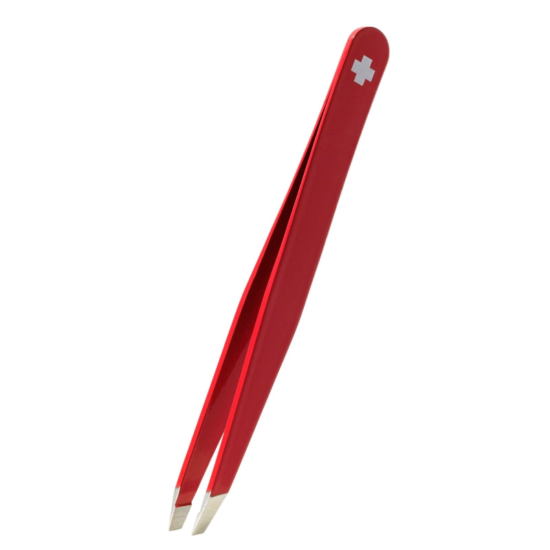 RUBIS Pince Croix Suisse Biseautée | Rouge Inox