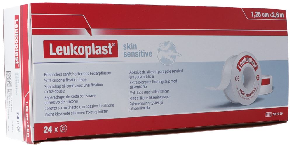 LEUKOPLAST skin sens Sil Pansement 1.25cmx2.6m | 24 pièces