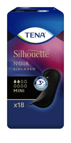 TENA Silhouette Noir Mini Pad | 18 pièces