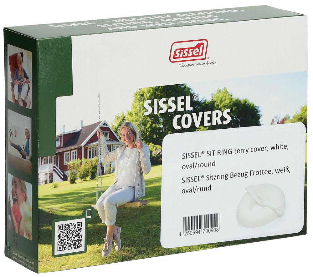 SISSEL Housse Coussin Rond/Ovale Blanc Éponge | Confort