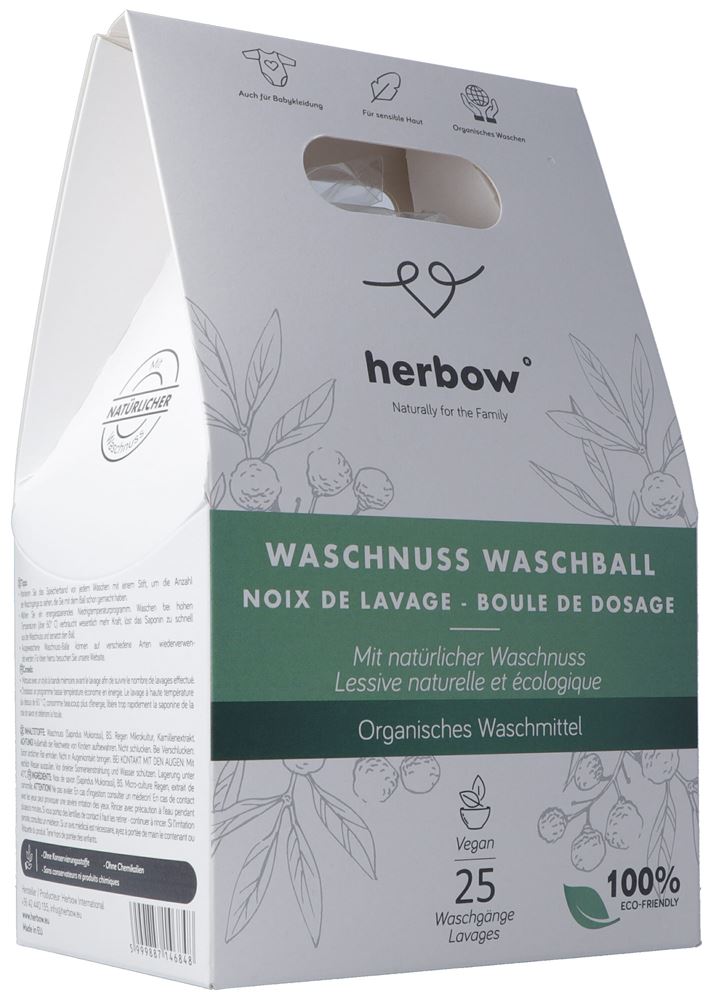 HERBOW Waschnuss Waschball 100% Naturel 5 pièces | Écologique