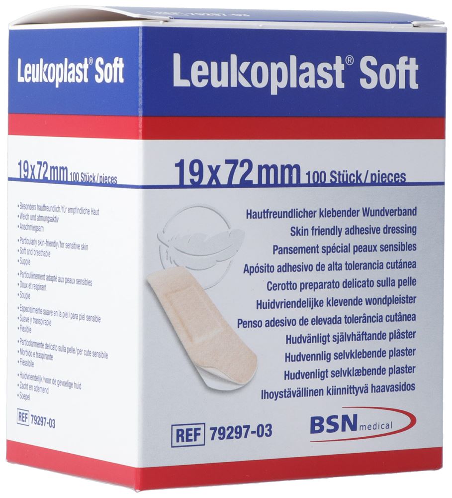 LEUKOPLAST Soft Strips Pansement 19x72mm | 100 pièces