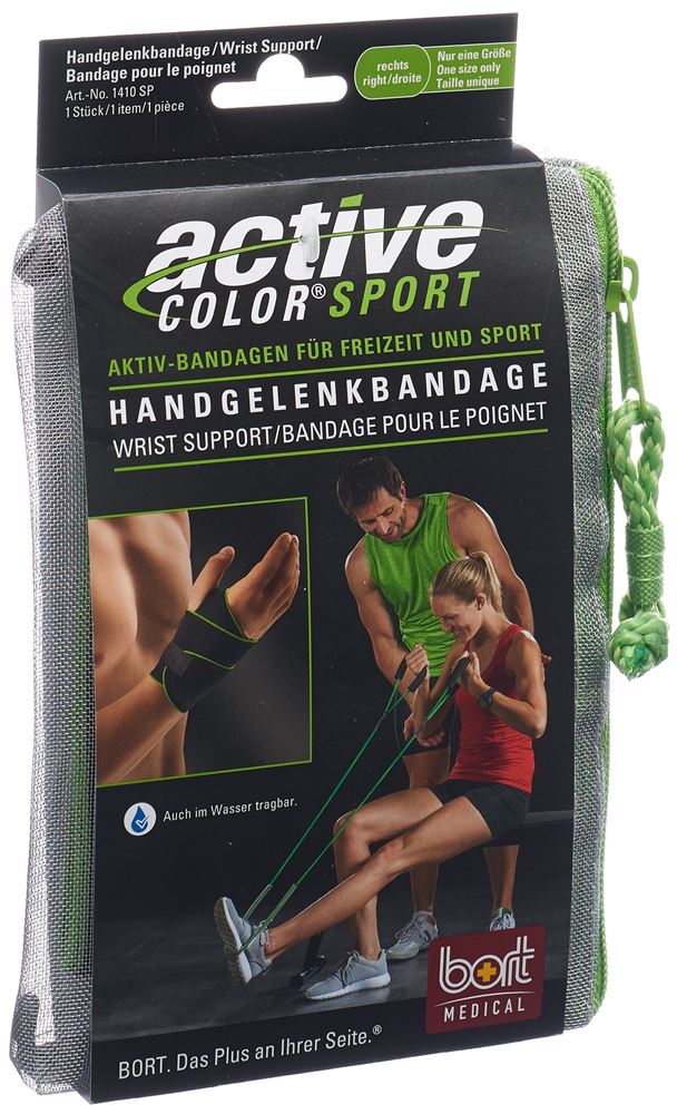 BORT ActiveColor Sport Poignet Droit Noir/Vert | Soutien