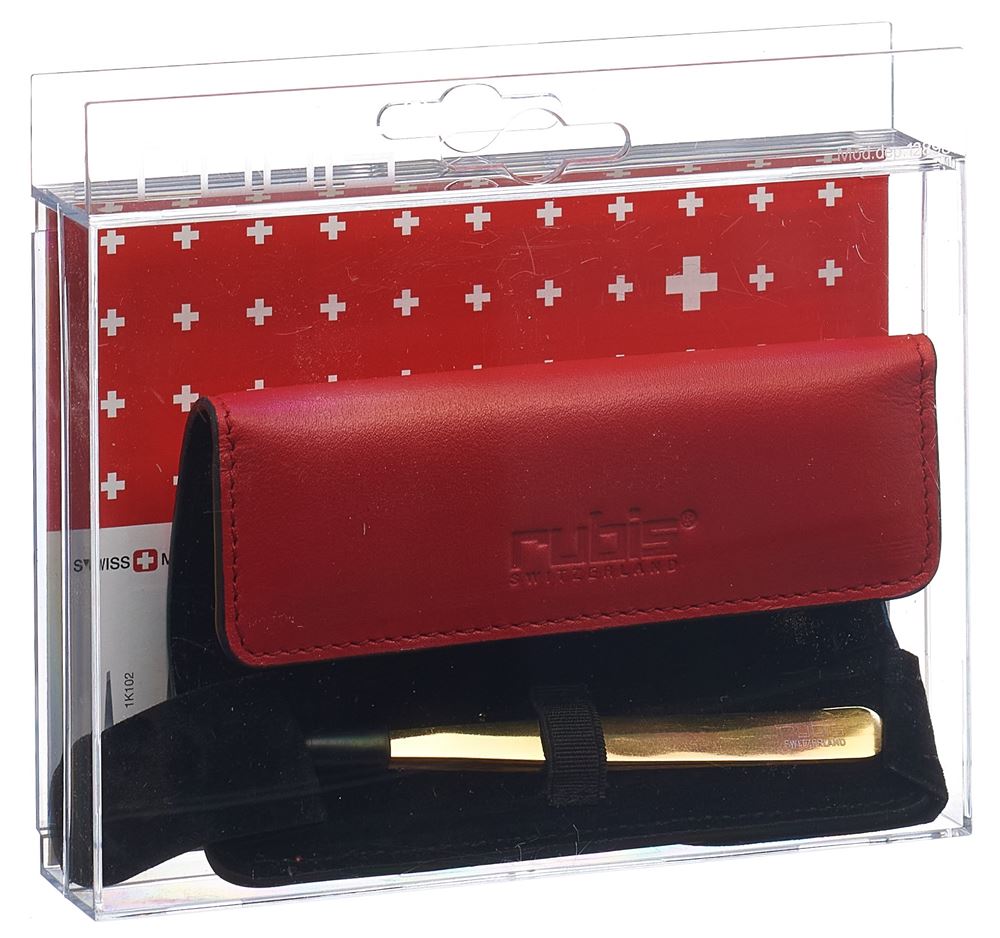 RUBIS Pinzette Shiny Or avec Étui | Élégance