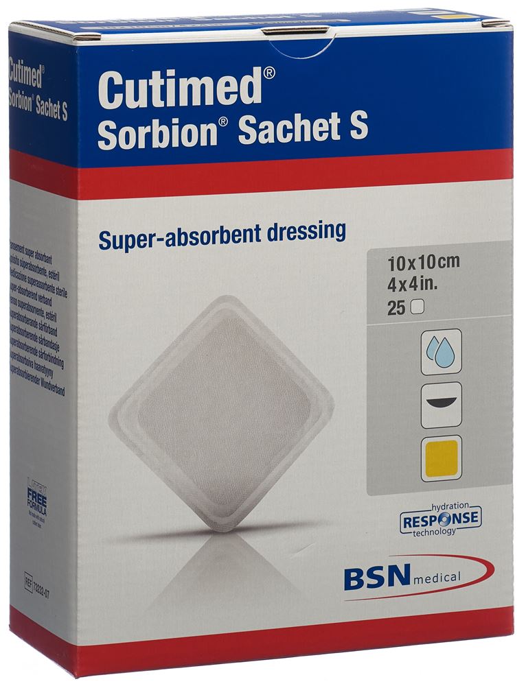 CUTIMED Sorbion Sachet S Pansement 10x10cm | 25 pièces
