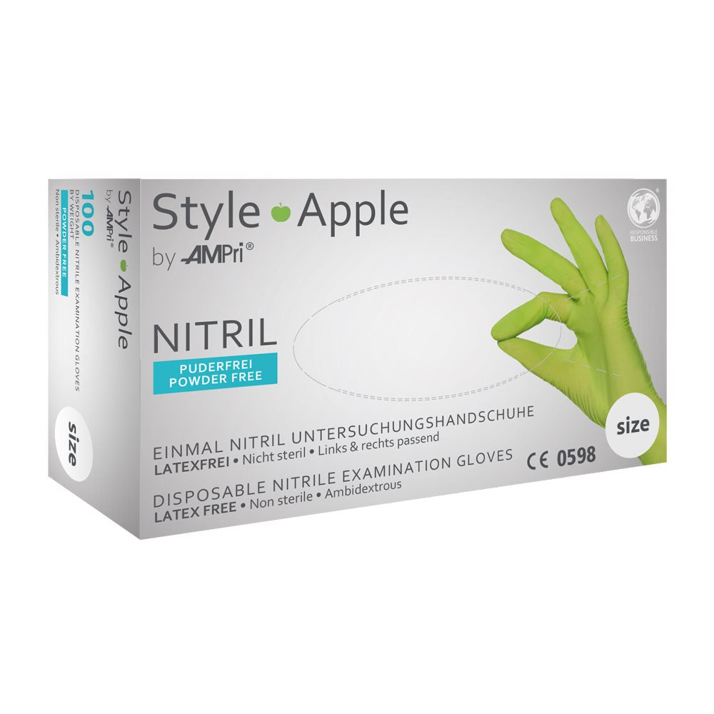 AMPRI Gants Nitrile Style XS Apple 100 pièces | Confort