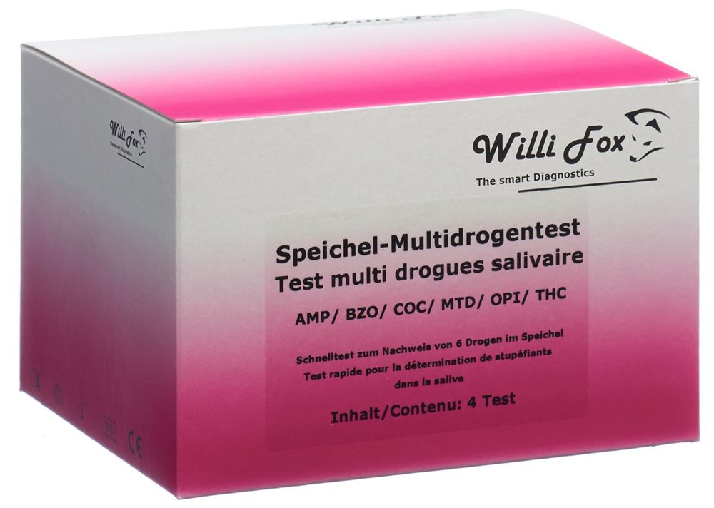 WILLI FOX Multi 6 Drogen Speichel 4 pièces | Test multi-drogues