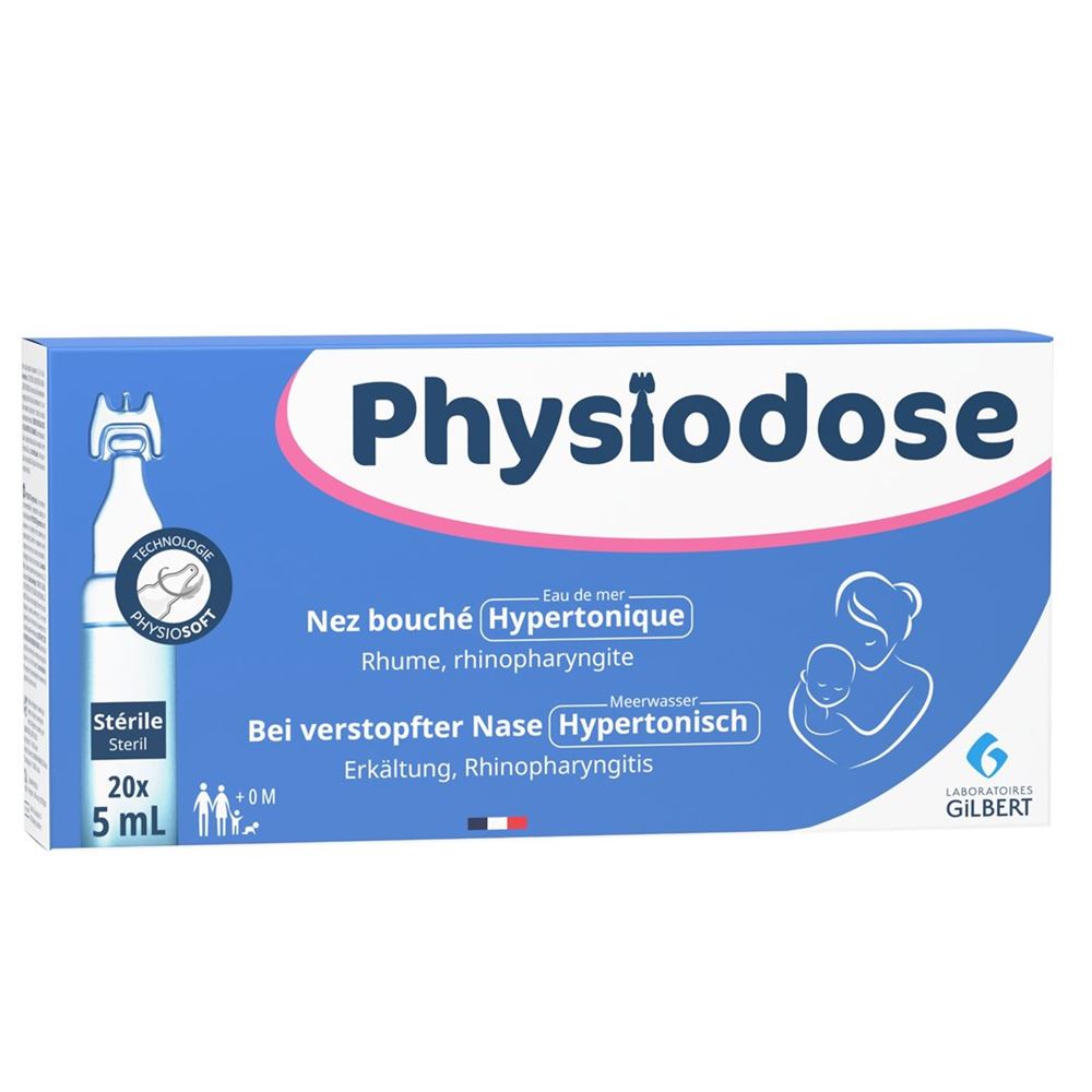 PHYSIODOSE Eau de Mer Hypertonique 20x5ml | Décongestionnant
