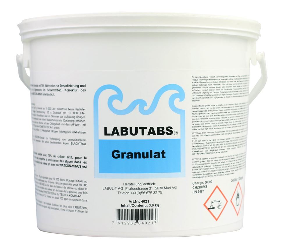 LABUTABS Granulés Chlore Inorganique 3kg | Désinfection