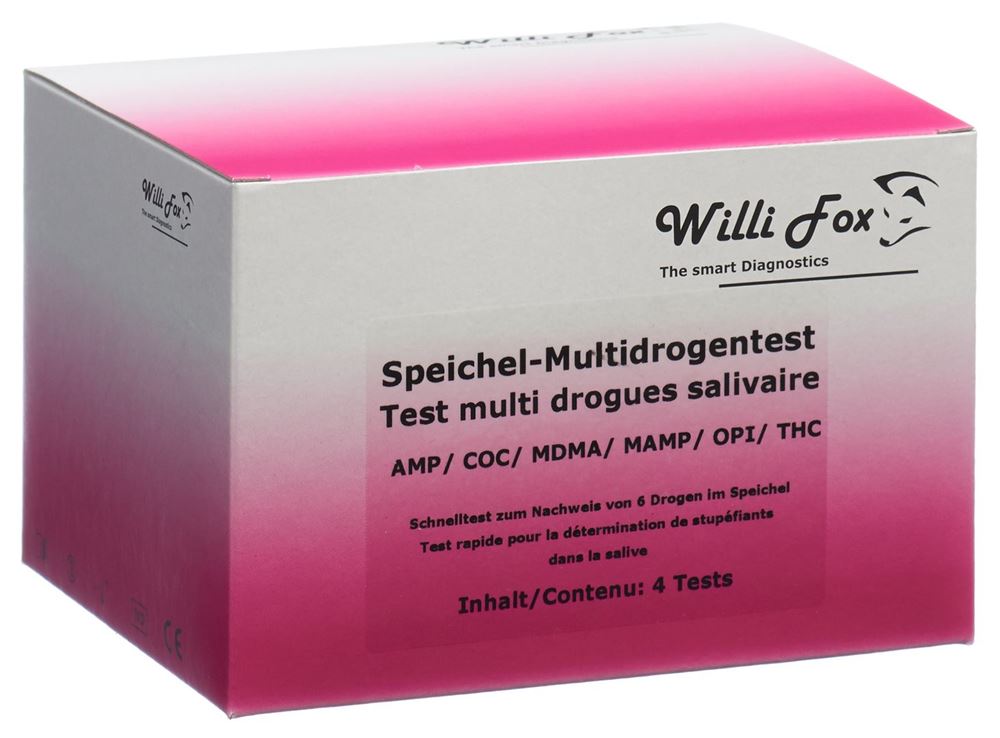 WILLI FOX Multi 6 Partydro Speichel 4 pièces | Test drogues fête