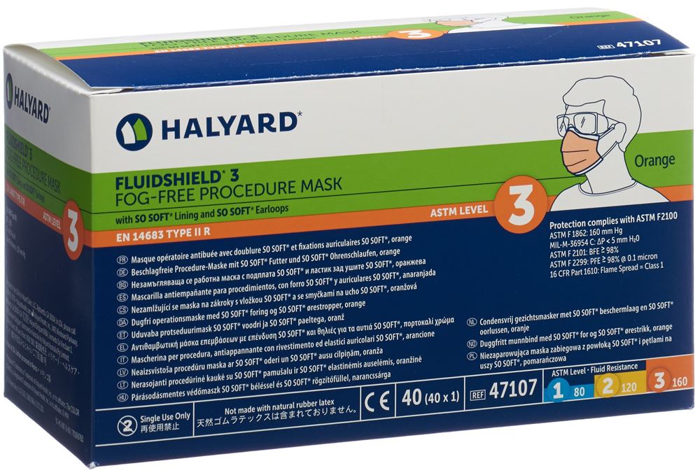 HALYARD Fluidshield 3 Masque | So Soft IIR