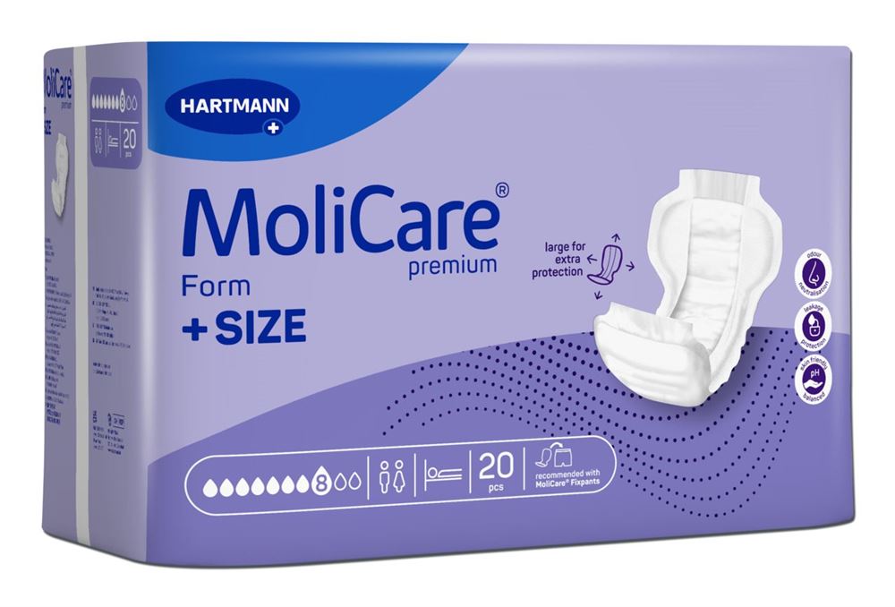 MOLICARE Premium Form +Size 8D 20 pièces | Ajustement