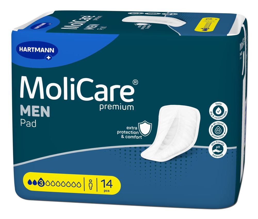 MOLICARE Premium Men Pad 3 gouttes 14 pièces | Protection Discrète