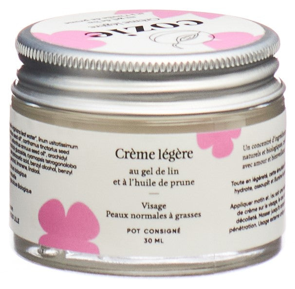 COZIE Crème Légère Visage 30ml | Fraîcheur