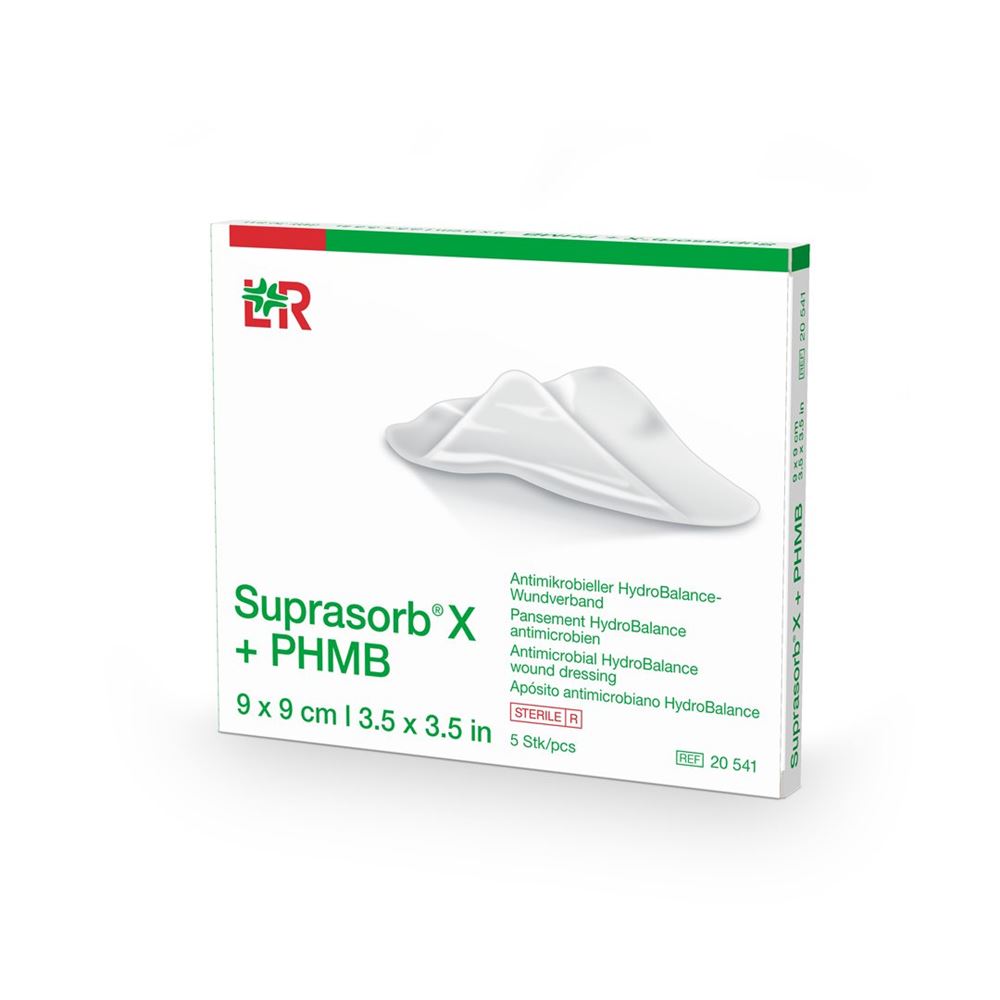 SUPRASORB X+PHMB Pansement 9x9cm | 5 pièces