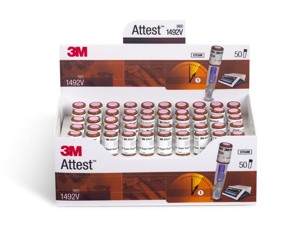 3M Attest Bio-Indicateurs Vapeur 1492V | 50 pièces