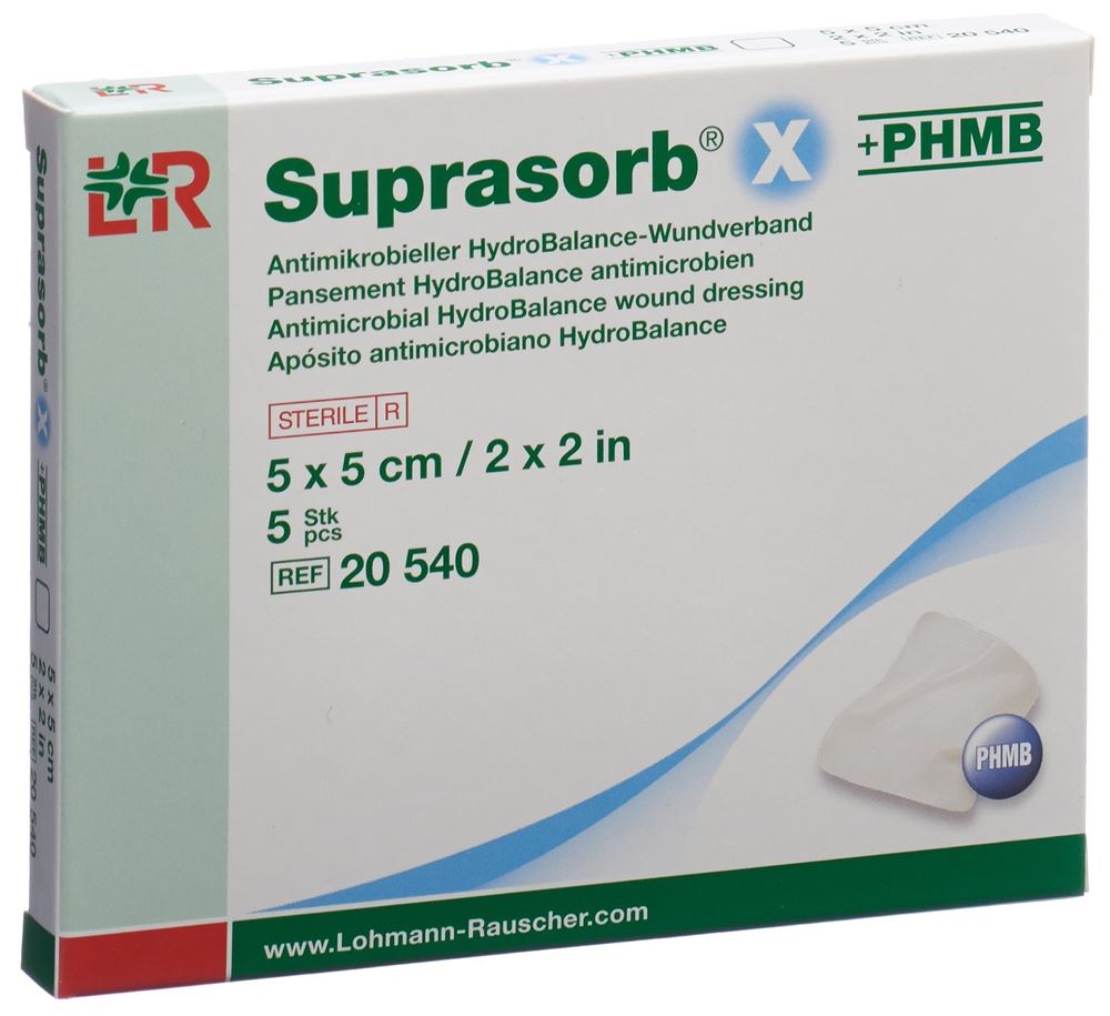 SUPRASORB X+PHMB Pansement 5x5cm | 5 pièces