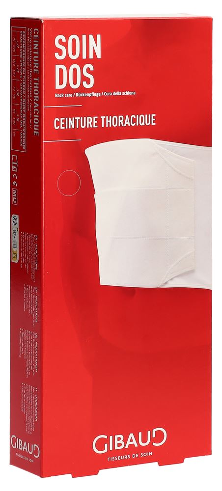 GIBAUD Ceinture Costale Homme T2 100-130cm | Blanc