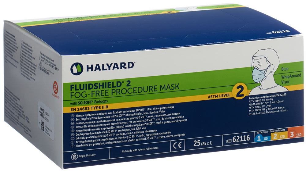 HALYARD Fluidshield 2 Masque | Visier IIR