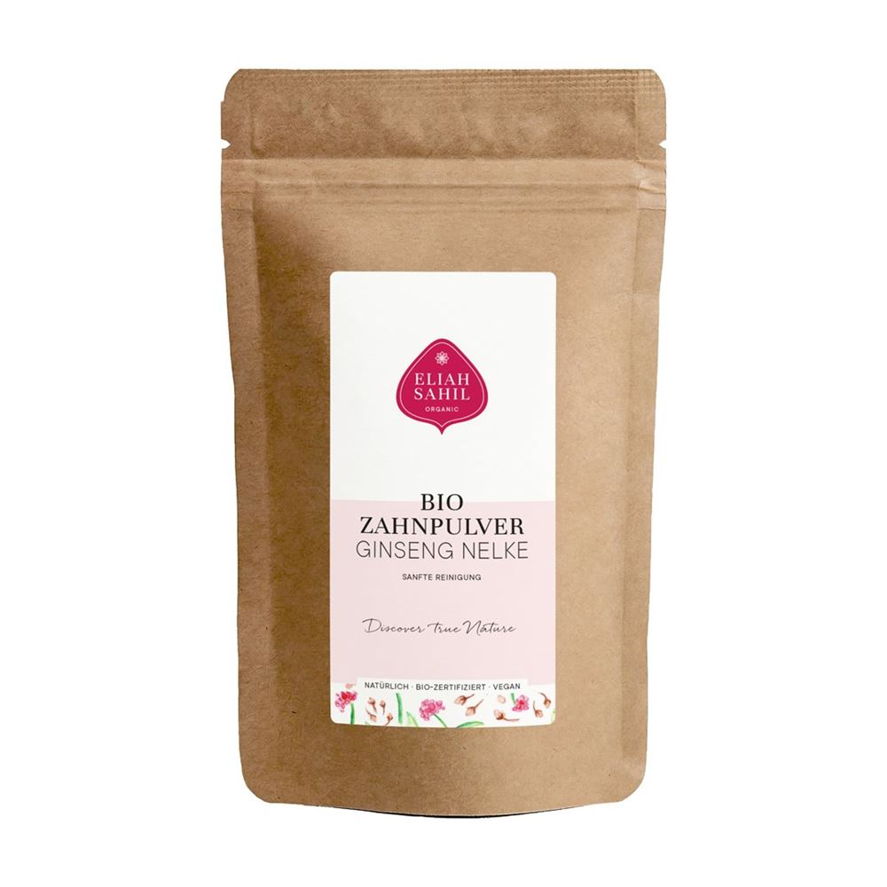 ELIAH SAHIL Poudre Dentifrice Ginseng &amp; Clove Recharge 200g | Fraîcheur