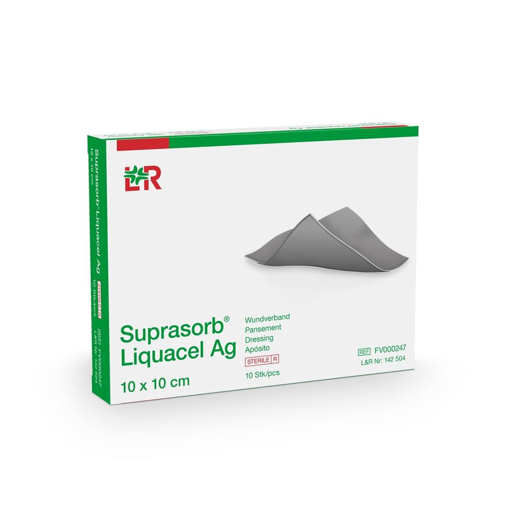 SUPRASORB Liquacel Ag Pansement 10x10cm | 10 pièces