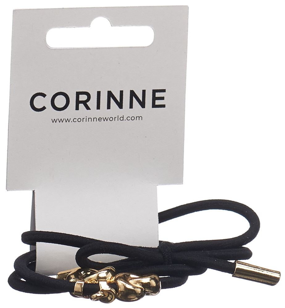 CORINNE Hair Tie Metal Det Black 3 pièces | Style