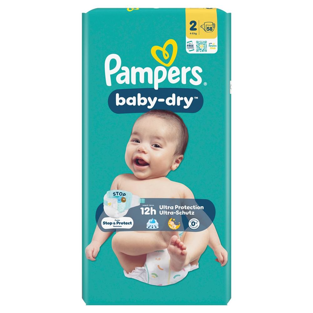 PAMPERS Baby Dry Gr2 58 pièces | Protection