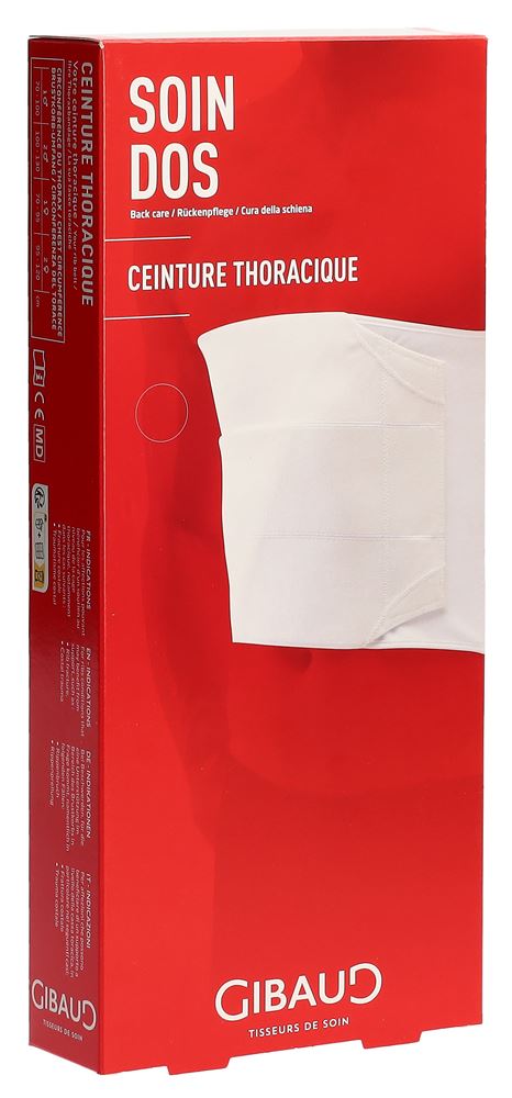 GIBAUD Ceinture Costale Homme T1 70-100cm | Blanc
