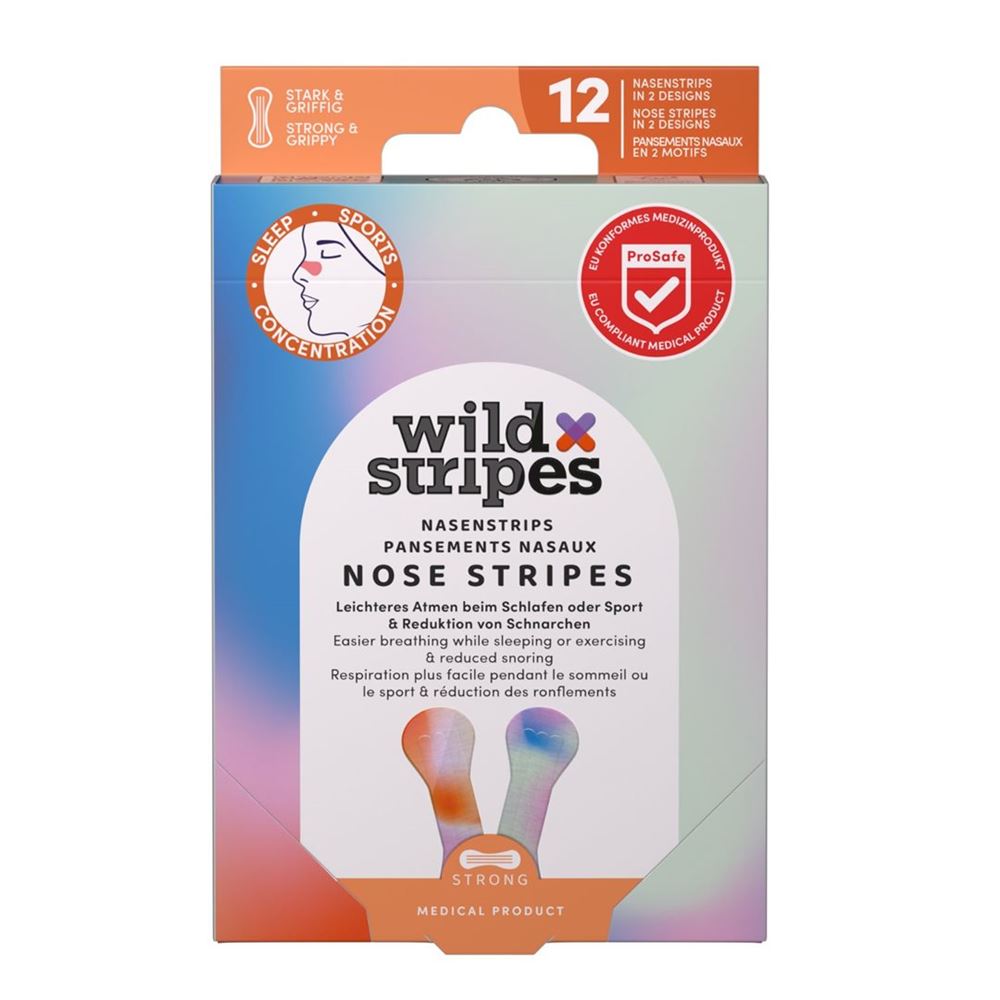 WILD STRIPES Nasen Strips 12 pièces | Décongestionnant