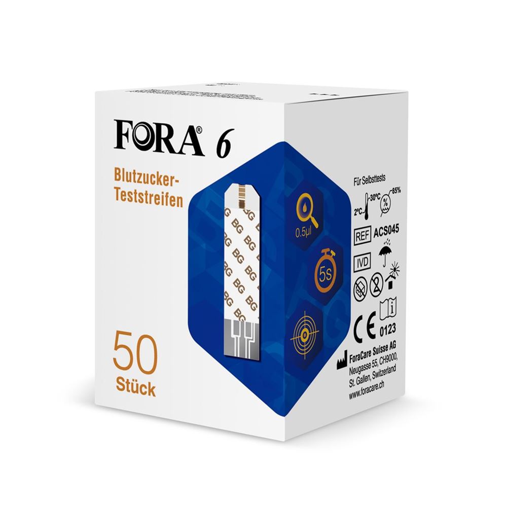 FORA 6 Test Glycémie 50 pièces | Diabète
