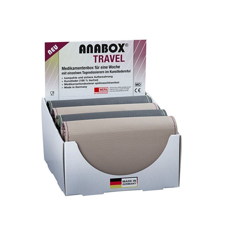 ANABOX Medidispenser Travel 7 Jours Pilulier | 4 Pièces