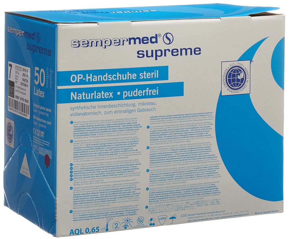 SEMPERMED Supreme Gants OP 5.5 stérile | Usage Médical 50 paires