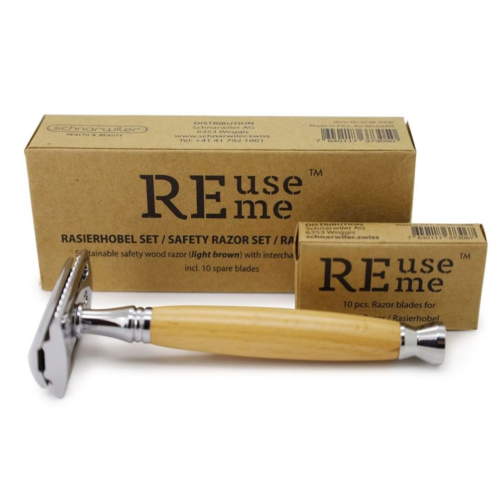 REUSEME Rasoir Bois Clair | Lame Acier