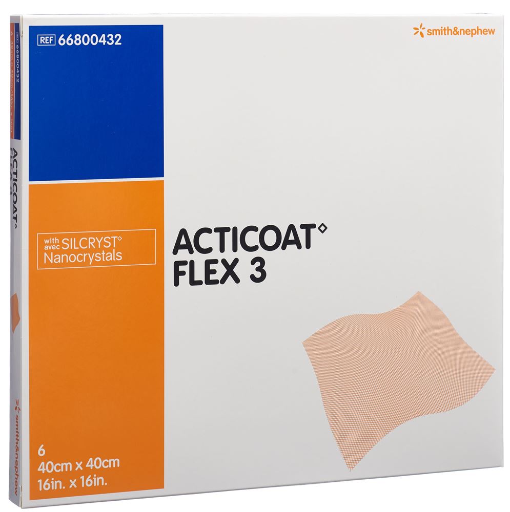 ACTICOAT FLEX 3 Pansement 40x40cm 6 pièces | Cicatrisation