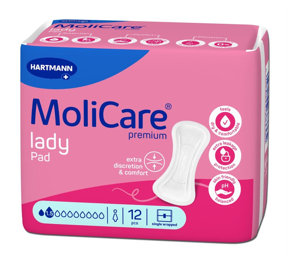 MOLICARE Premium Lady Pad 1.5 gouttes 12 pièces | Protection Discrète